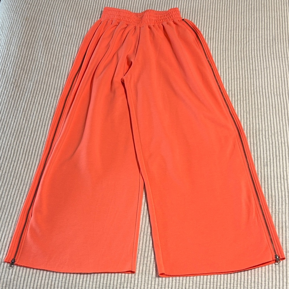 Urban Outfitters Out From Under Zippy Wide Leg Pants ~ XS ~ Heathered Tangerine